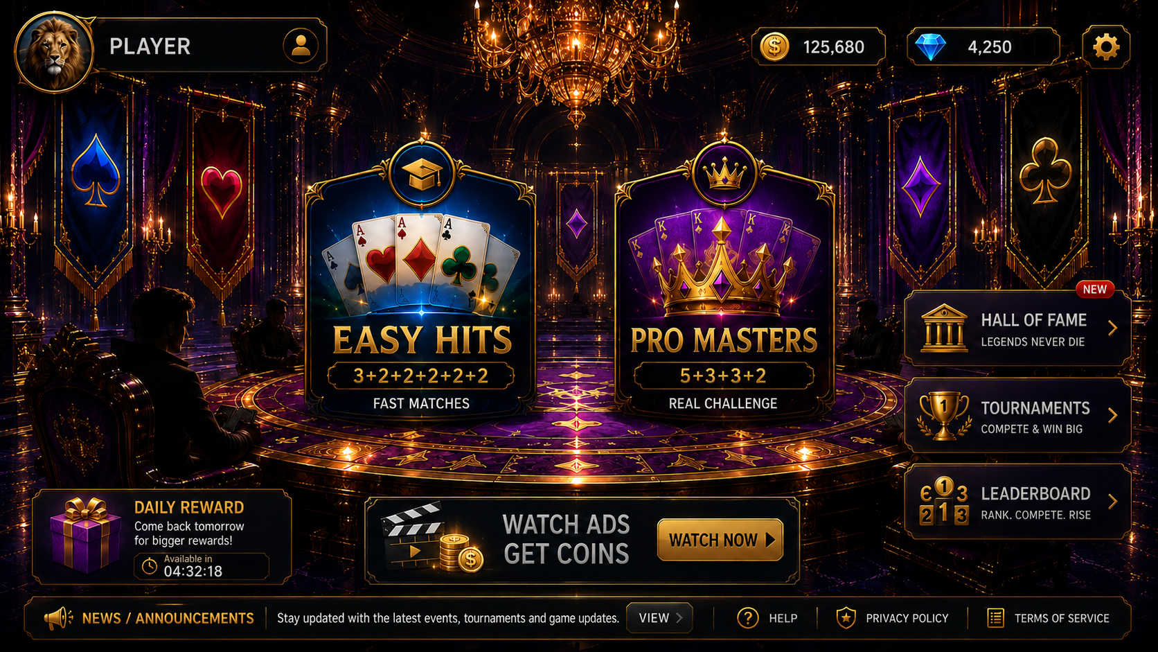 Rang Rivals Easy Hits and Pro Masters mode selection screen